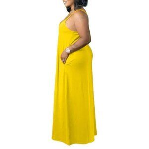 Plus size maxi slip dresses